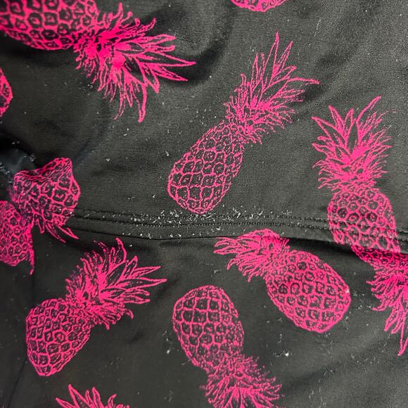 Torrid Black Pink Pineapple Tankini Top Size 3X Ruched Underwire - Picture 5 of 10